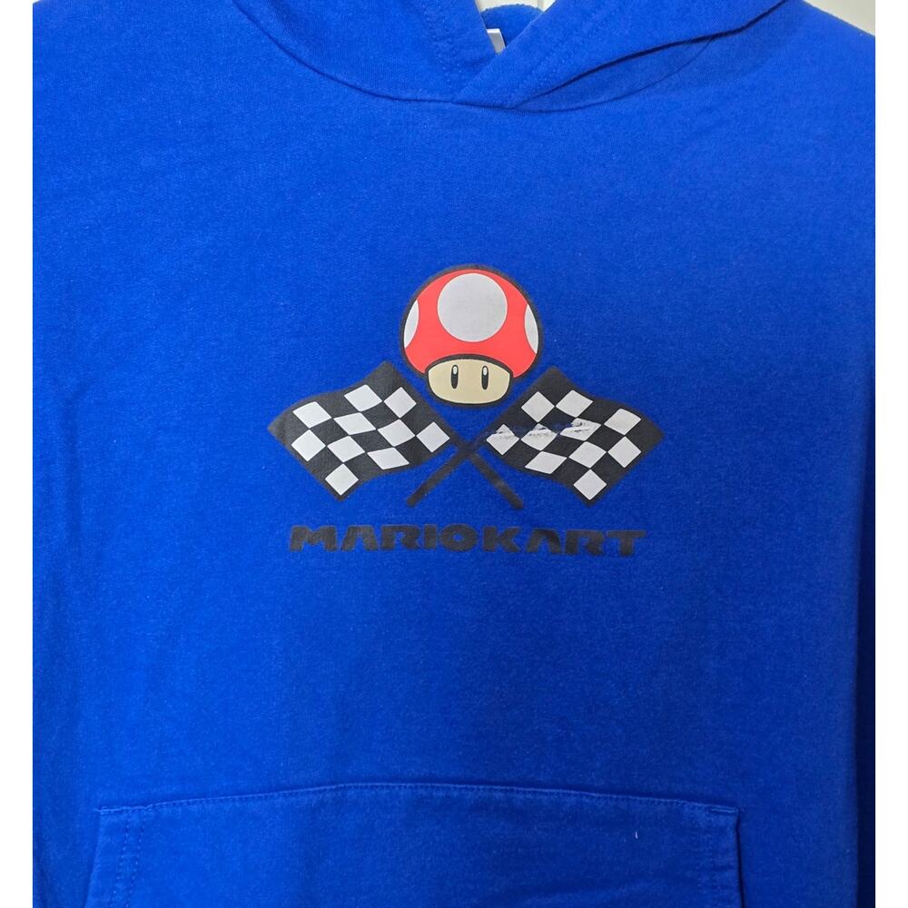 Nintendo Mario Brothers Mario Cart Graphic Hoodie Blue Youth 18 Mens Small - Picture 3 of 7